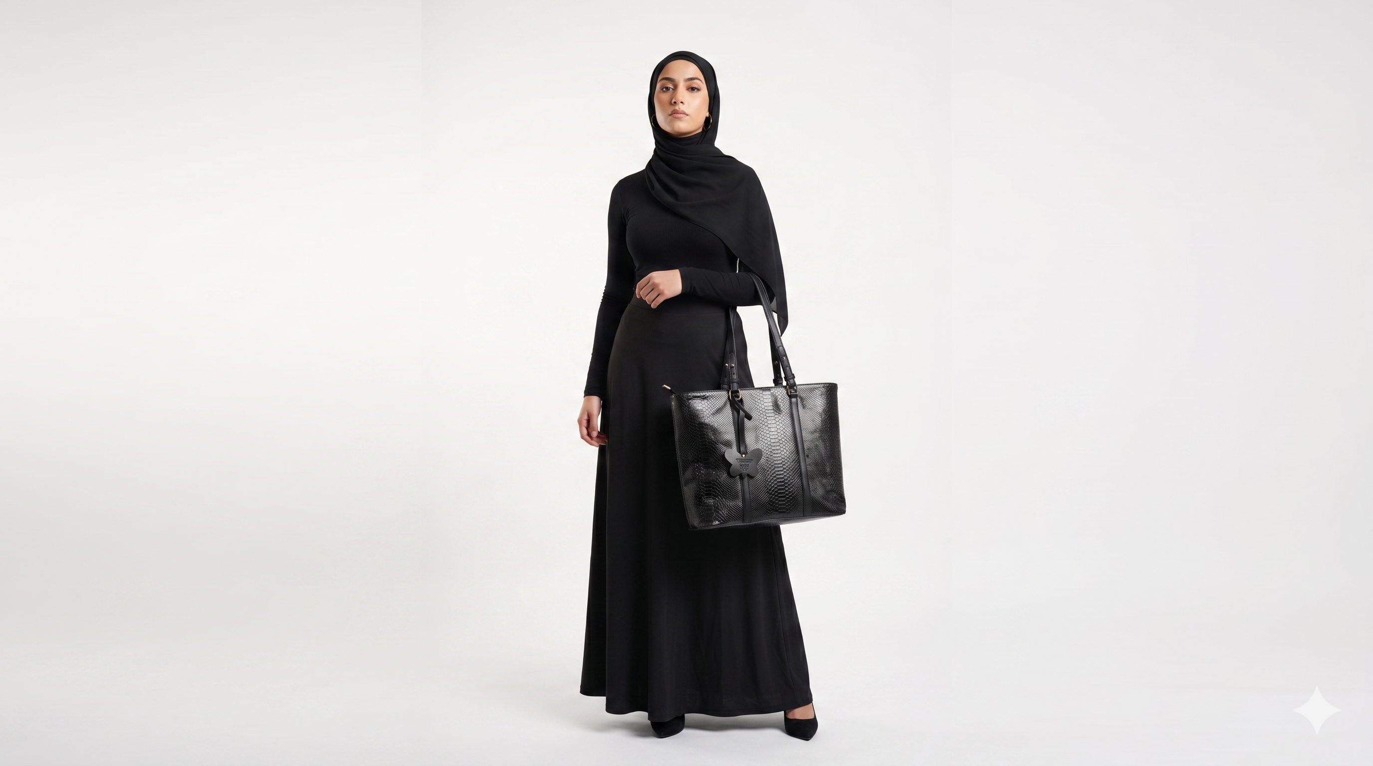 Black Snake-Print Tote