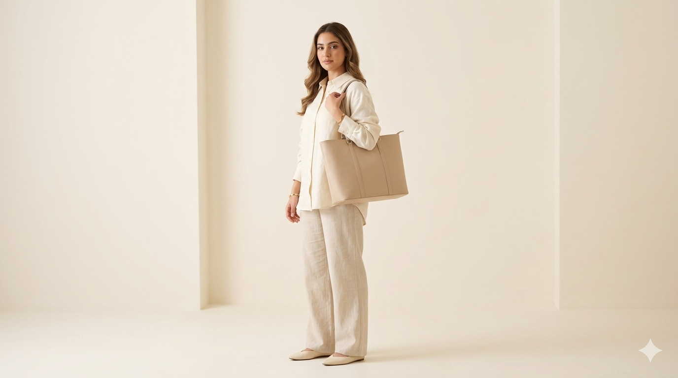 Beige Smooth Tote