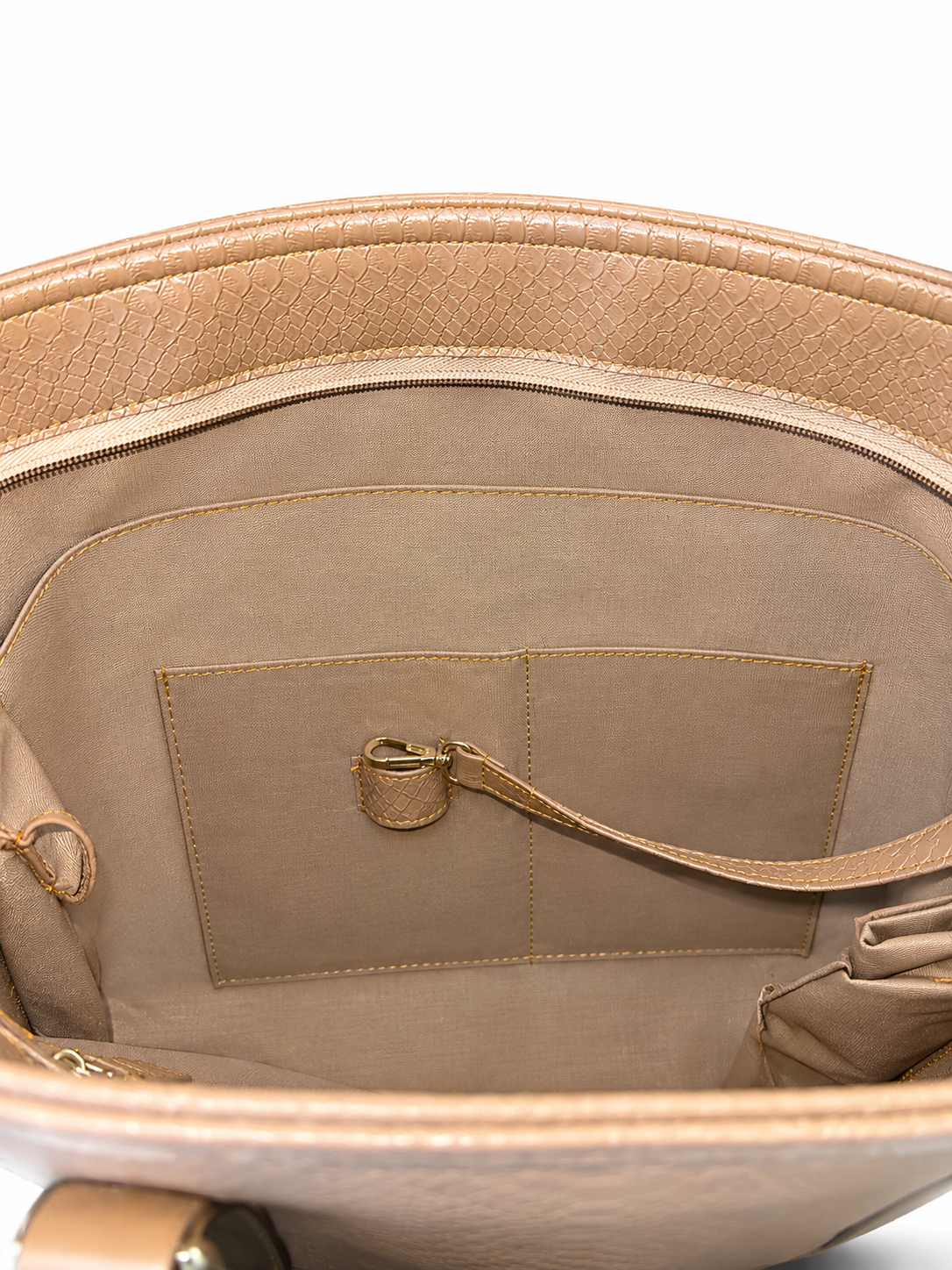 Brown Snake-Print Tote