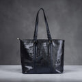 Black Snake-Print Tote
