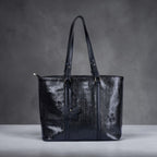 Black Snake-Print Tote