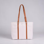 Cream with Brown Stripes Tote