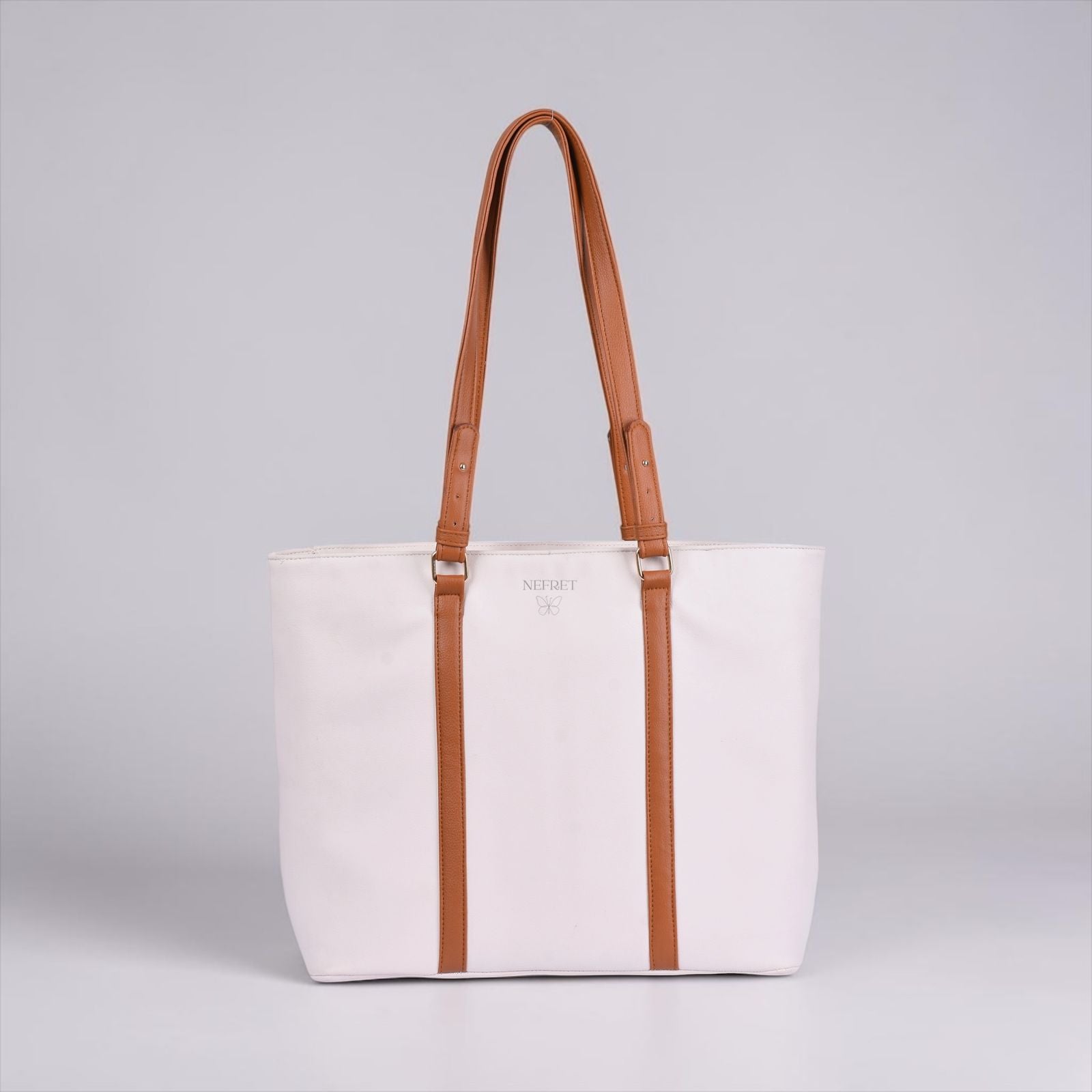 Cream with Brown Stripes Tote
