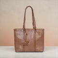 Brown Snake-Print Tote