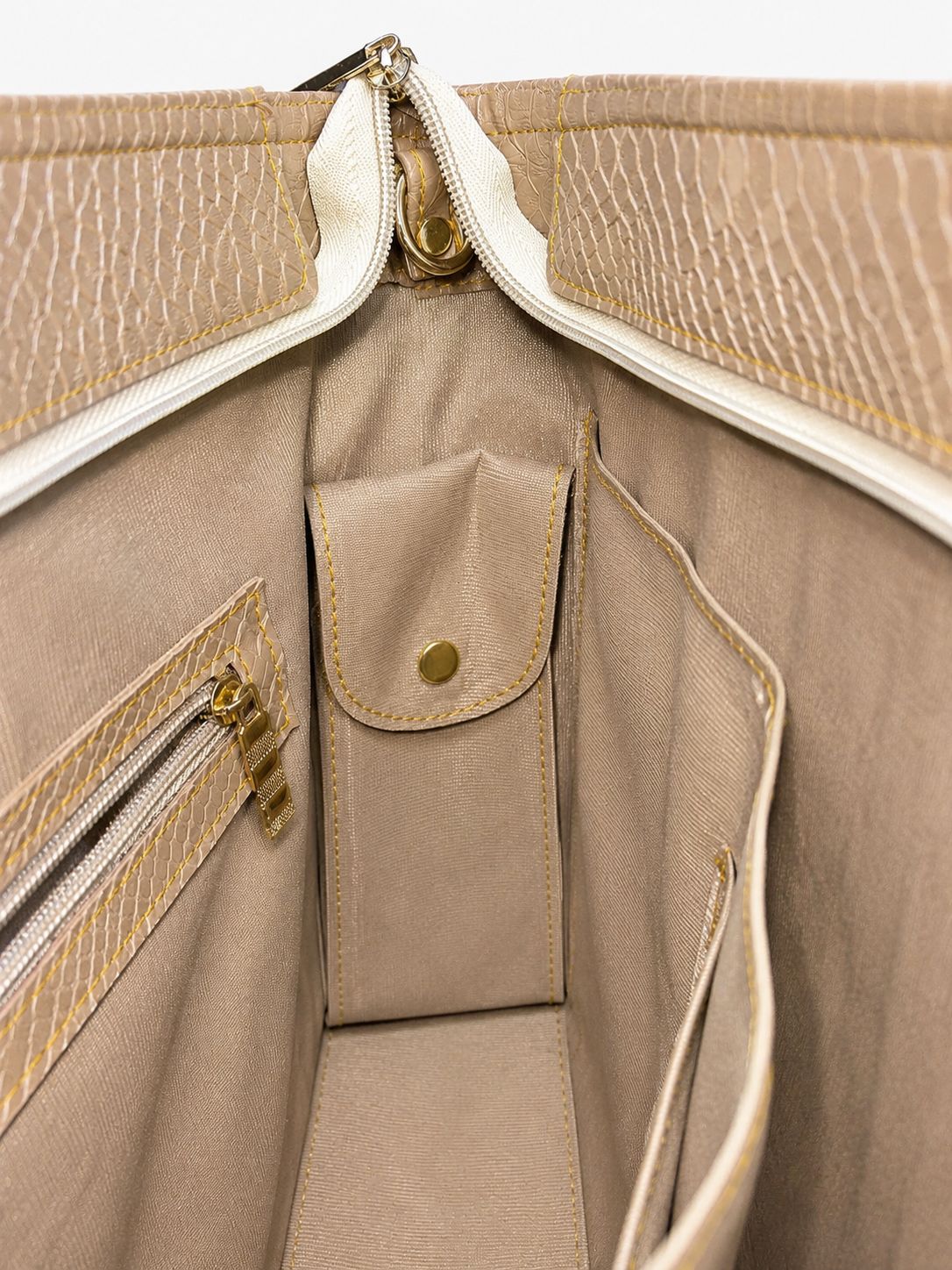 Brown Snake-Print Tote