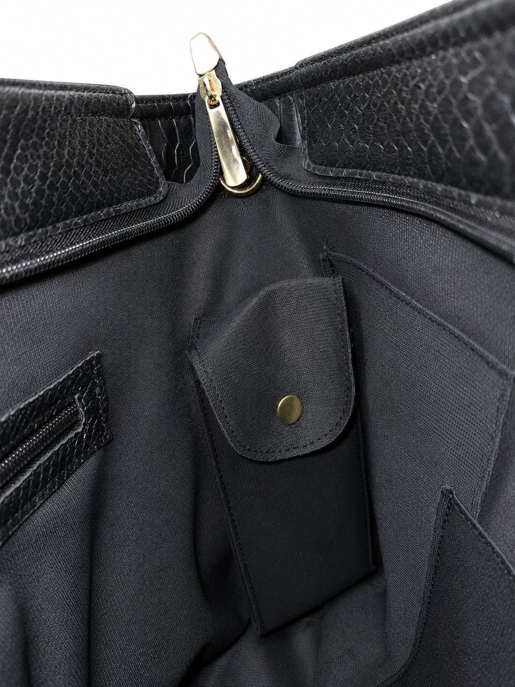 Black Snake-Print Tote