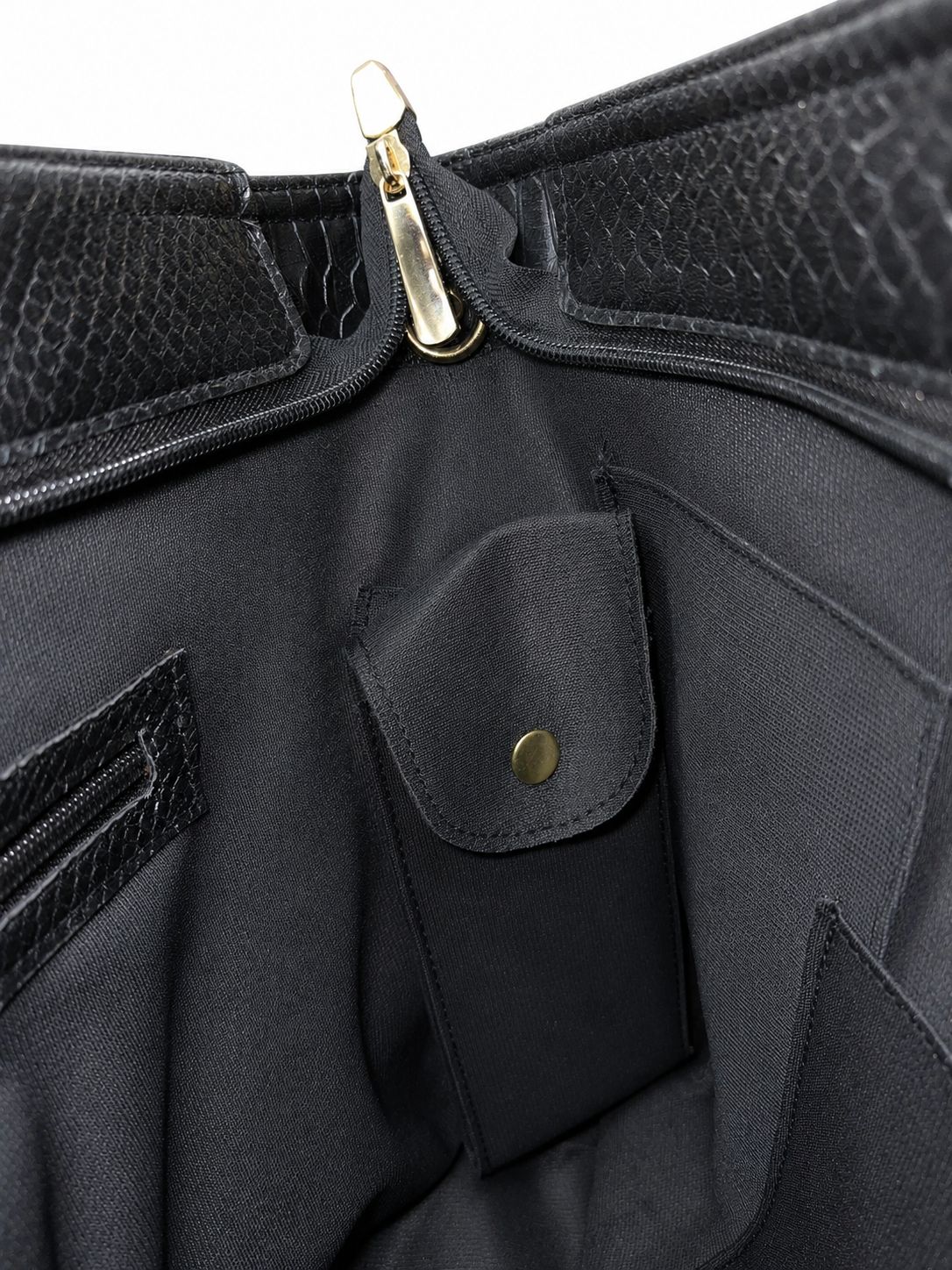 Black Snake-Print Tote