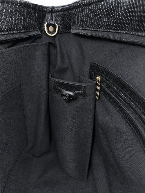 Black Snake-Print Tote