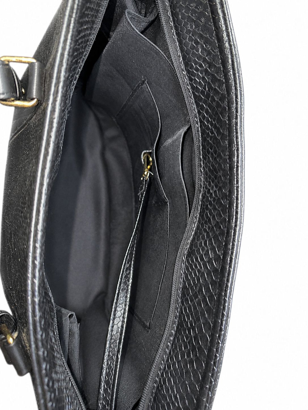 Black Snake-Print Tote