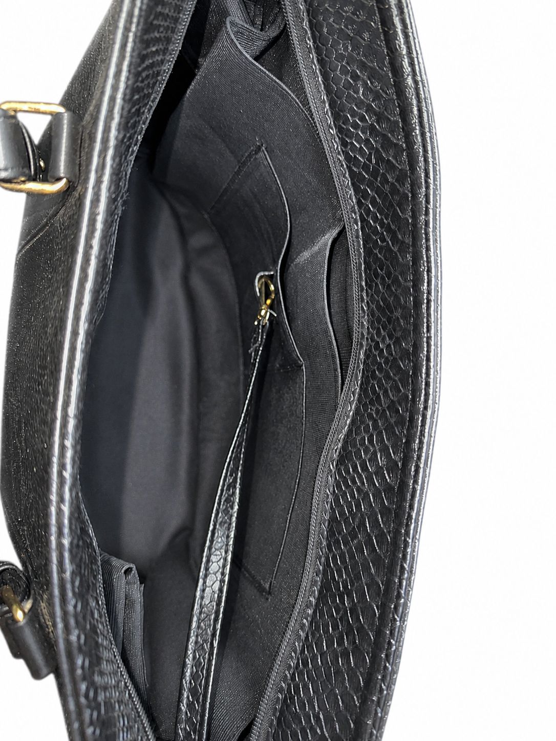 Black Snake-Print Tote